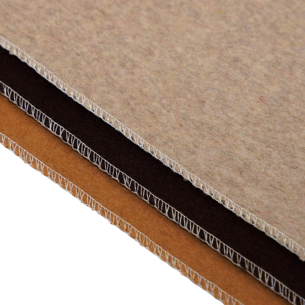 50 % ull, 40 % polyester, 10 % annet fiber, 720G/M, bønnepastafarge, tykt dobbeltsidig ullstoff, ML-0124-4382-1