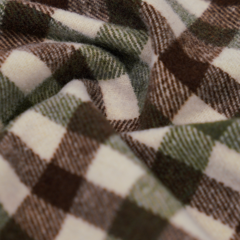 100 % annet, 410G/M grønt, brunt og hvitt, tweedgarn, ML-701234