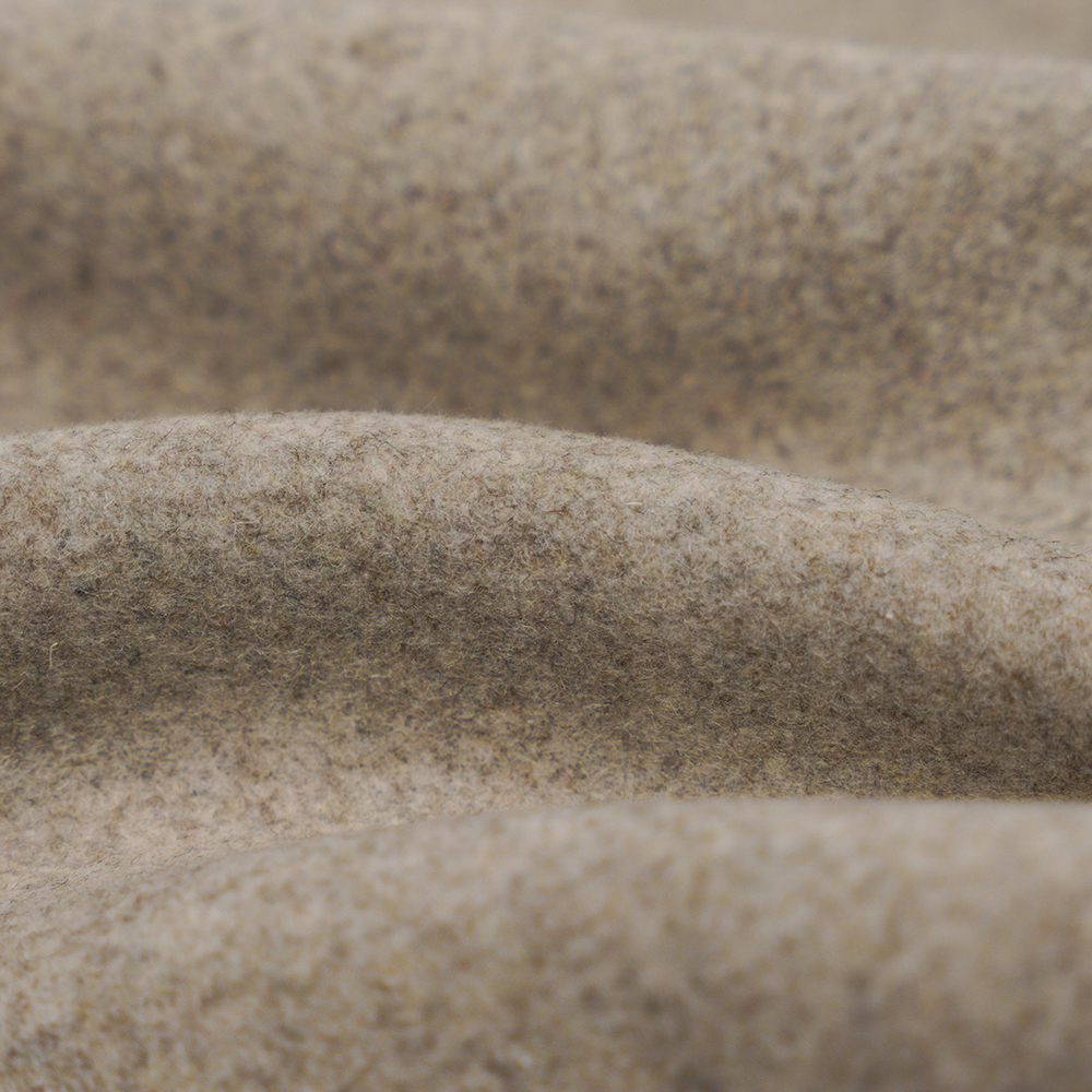 50 % ull, 40 % polyester, 10 % andre fibre, 770 G/M, naturlig lys bønnepasta, Twill Melton-stoff, ML-0124-4425
